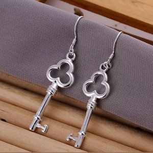 Sterling Silver Three Circle Key Earrings